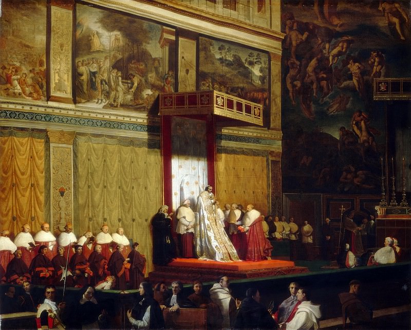 Папа Пий VII в Сикстинской капелле, Жан Огюст Доминик Энгр