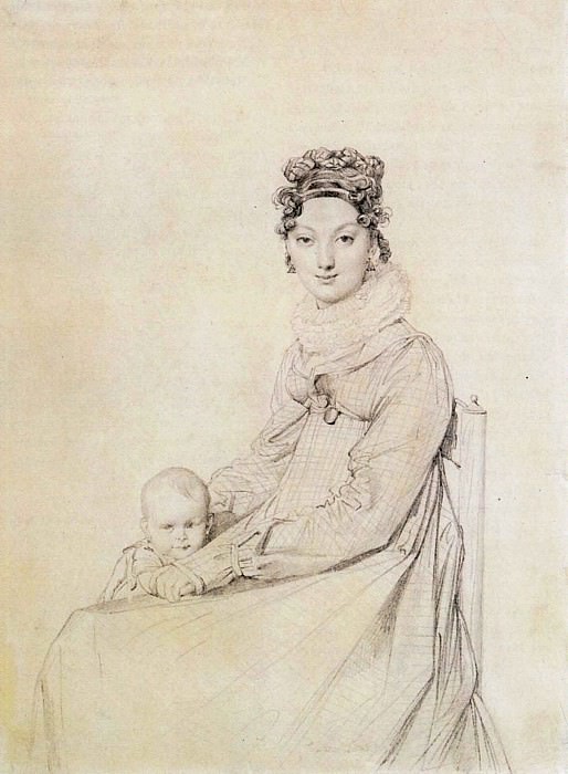 Мадам Александр Летьер, урожденная Роза Мели, с дочерью Летицией, Жан Огюст Доминик Энгр