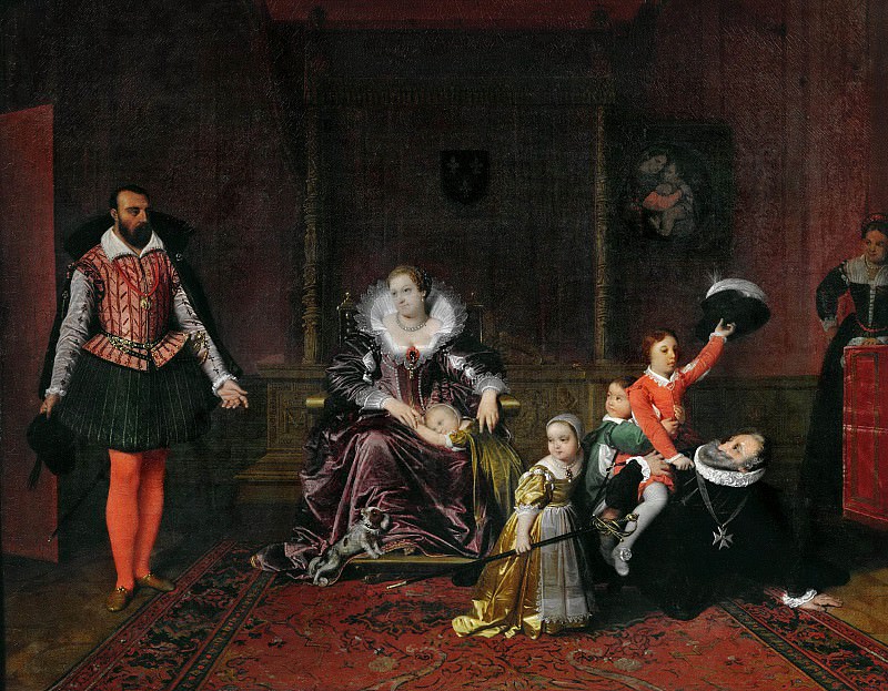 Испанский посол застает Генриха IV играющим со своими детьми, Жан Огюст Доминик Энгр