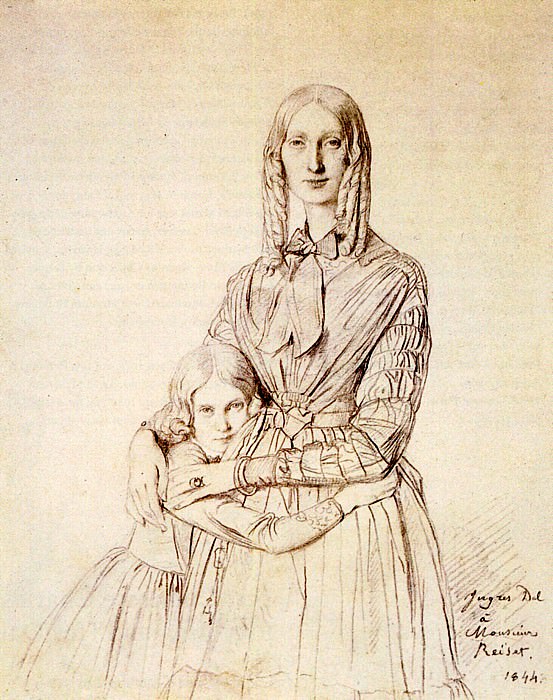Madame_Frederic_Reiset_born_Augustine_Modeste_Hortense_Reiset_and_her_daughter_Therese, Jean Auguste Dominique Ingres