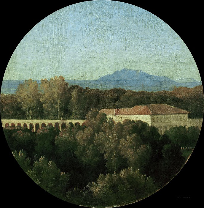 Roman landscape with acuaduct of the Villa Borghese, Jean Auguste Dominique Ingres