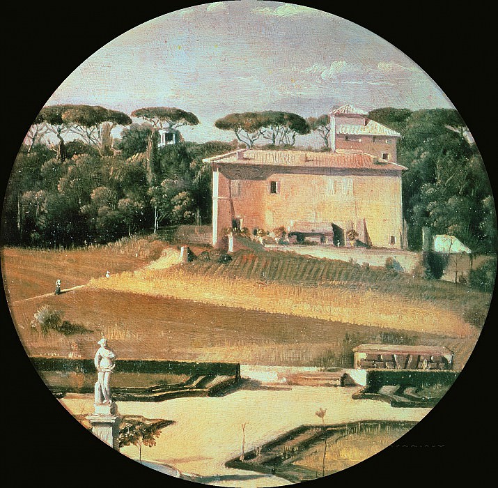 Raphaels casino seen from Villa Borghese in Rome, Jean Auguste Dominique Ingres
