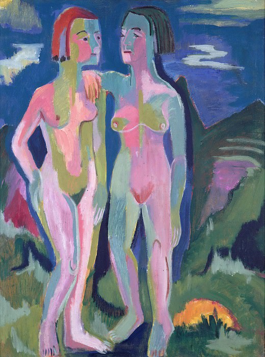  Two female nudes in landscape