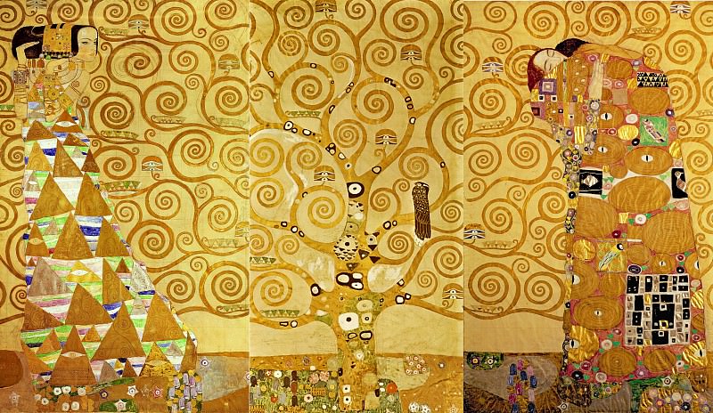 Панно для столовой дворца Стокле: Ожидание – Древо жизни – Свершение, Густав Климт