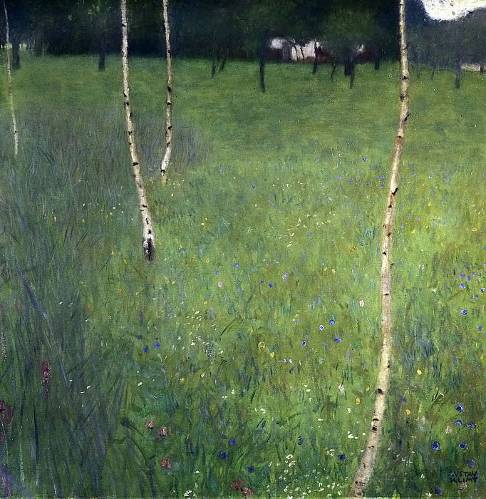 Farmhouse with Birch Trees, Gustav Klimt