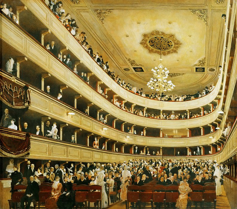 Зал старого дворцового театра в Вене, Густав Климт