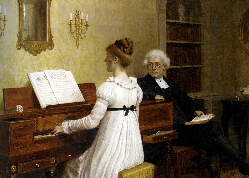 The Piano Lesson, Edmund Blair Leighton