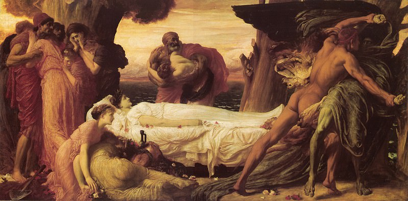 Hercules Wrestling with Death for the Body of Alcestis, Frederick Leighton
