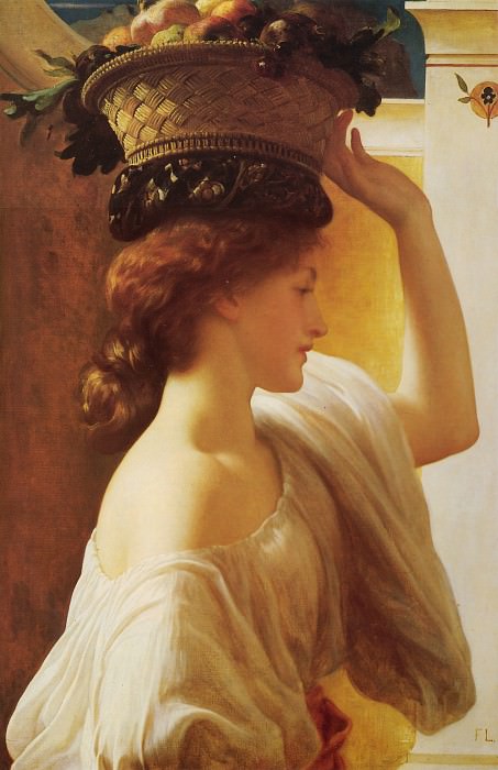 A Girl with a Basket of Fruit, Frederick Leighton