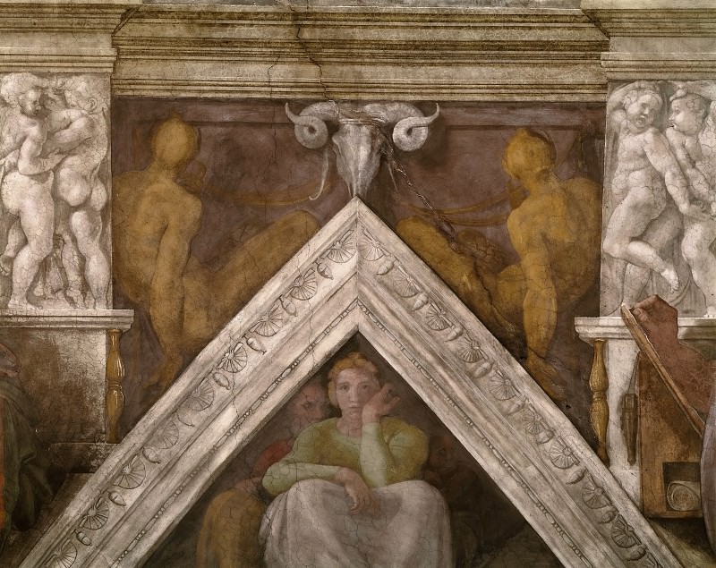 Иессей с родителями, Микеланджело Буонарроти