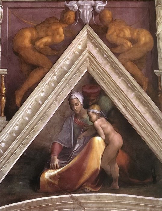Salmon with his parents, Michelangelo Buonarroti