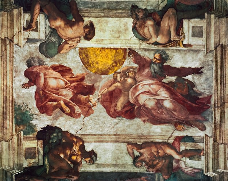 Creation of the Sun and Moon, Michelangelo Buonarroti