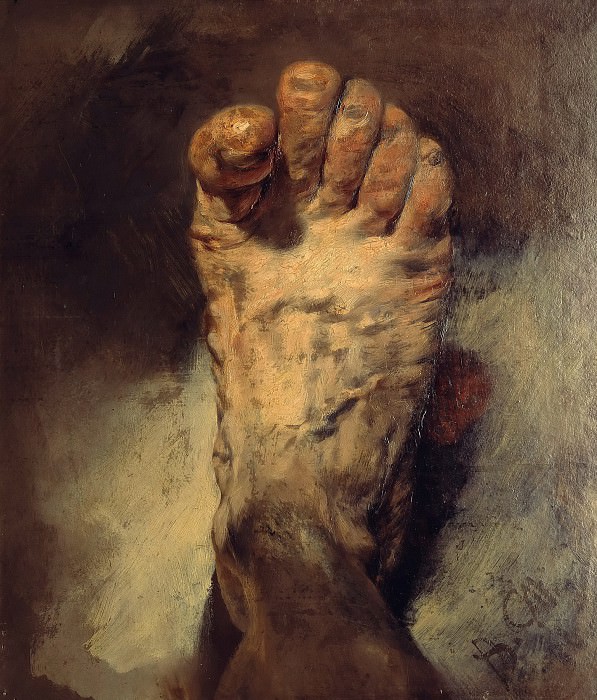 The foot of the artist