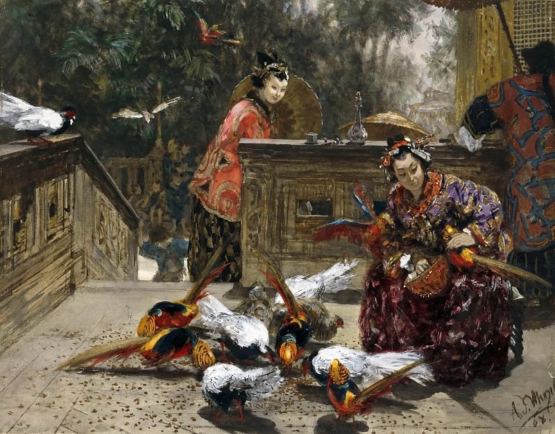 Chinese Women with Pheasants