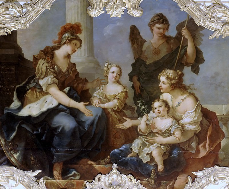 Youth and Virtue are the two princesses of France Adelaide and his sister Marie-Louise, Charles-Joseph Natoire
