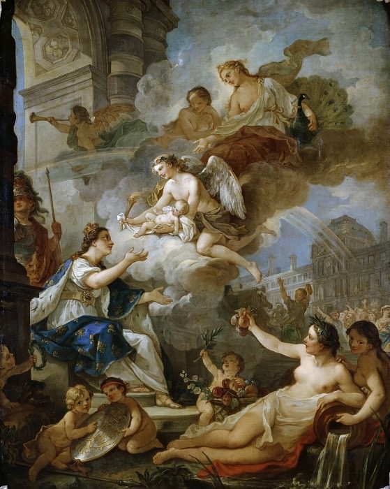 Allegory of the birth of Marie de France, daughter of the Dauphin Louis de France, Charles-Joseph Natoire