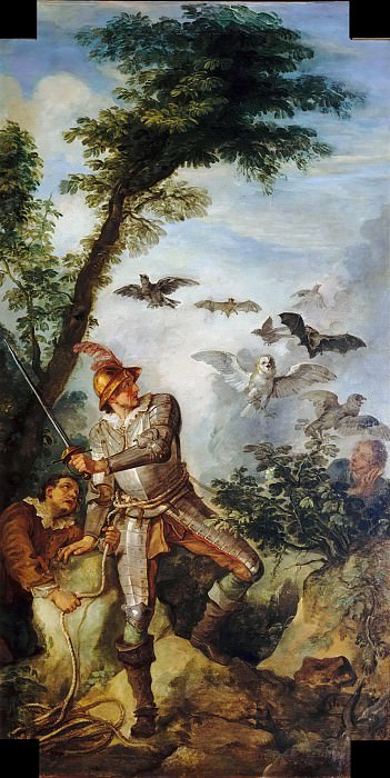 Don Quixote and the birds in the cavern of Montesinos, Charles-Joseph Natoire