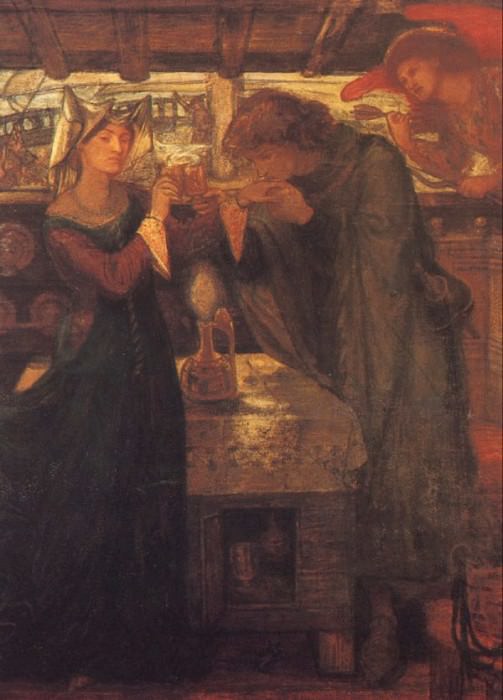 Tristram and Isolde Drinking the Love Potion, Dante Gabriel Rossetti