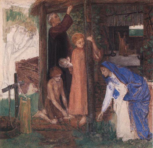 The Passover in the Holy Family: Gathering Bitter Herbs, Dante Gabriel Rossetti