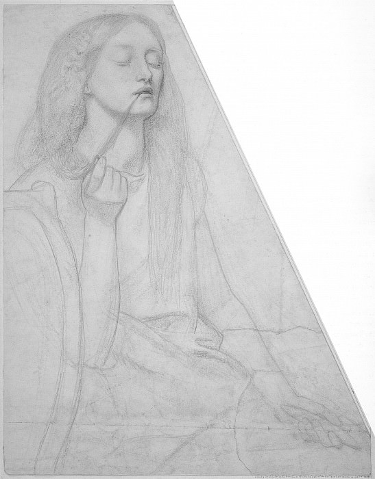 Rossetti Study for Delia, Dante Gabriel Rossetti