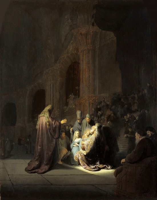 Simeons song of praise, Rembrandt Harmenszoon Van Rijn