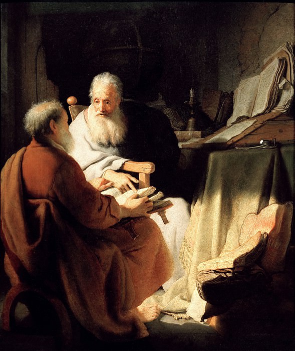 Two old Men disputing , Rembrandt Harmenszoon Van Rijn