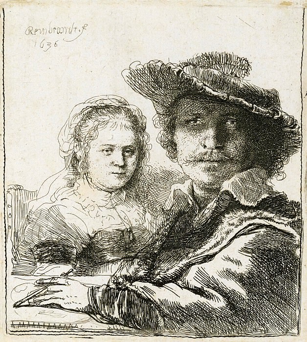 Rembrandt and His Wife Saskia, Rembrandt Harmenszoon Van Rijn