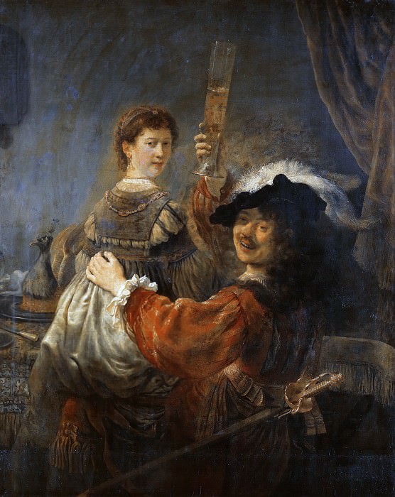 Rembrandt and Saskia in the Scene of the Prodigal Son, Rembrandt Harmenszoon Van Rijn