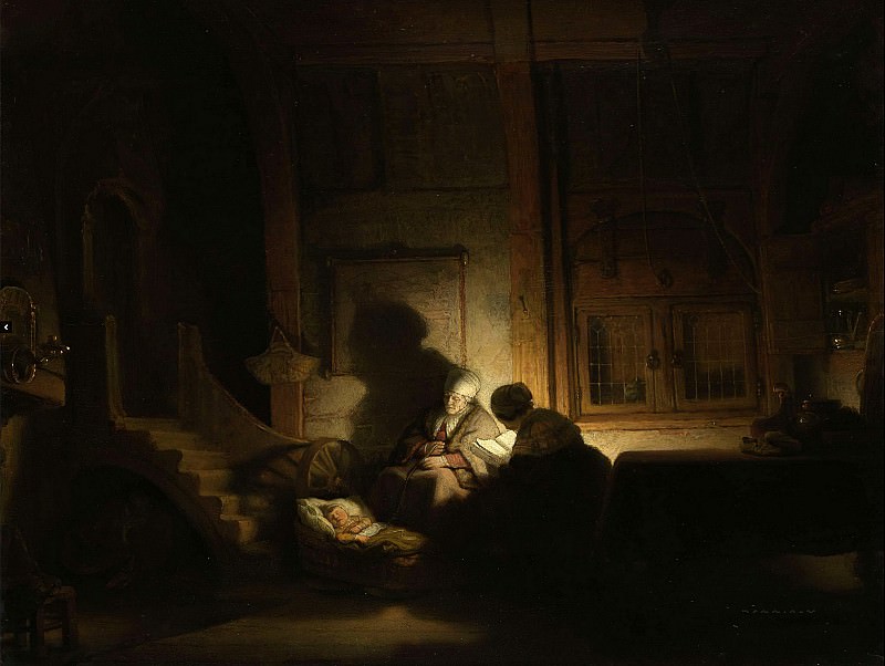 De heilige familie bij avond, Rembrandt Harmenszoon Van Rijn