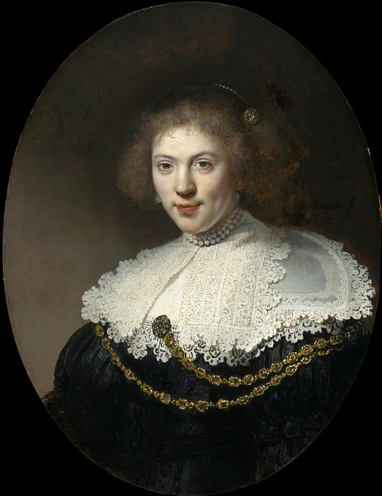 Portrait of a Woman Wearing a Gold Chain, Rembrandt Harmenszoon Van Rijn