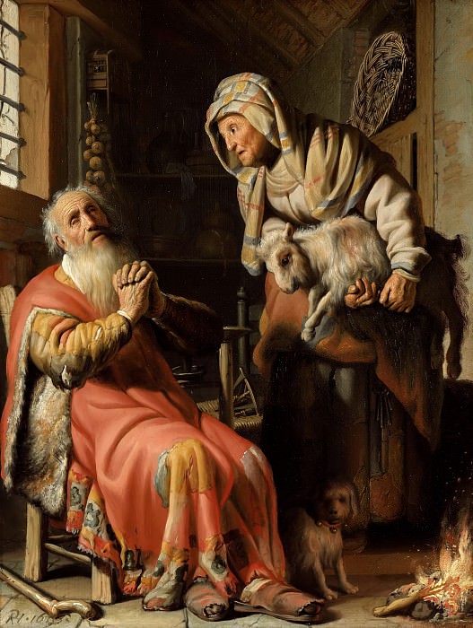 Tobit en Anna met het bokje, Rembrandt Harmenszoon Van Rijn