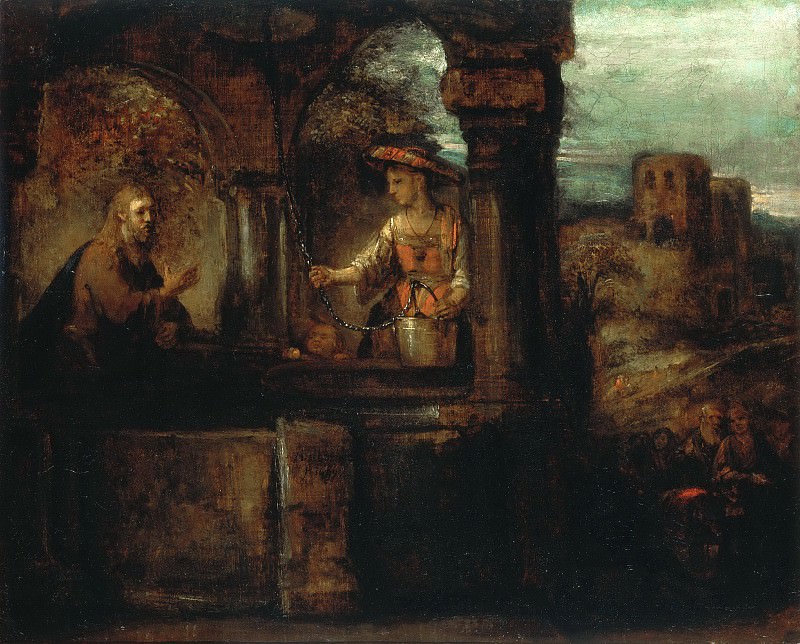 Хритос и самаритянка , Рембрандт Харменс ван Рейн