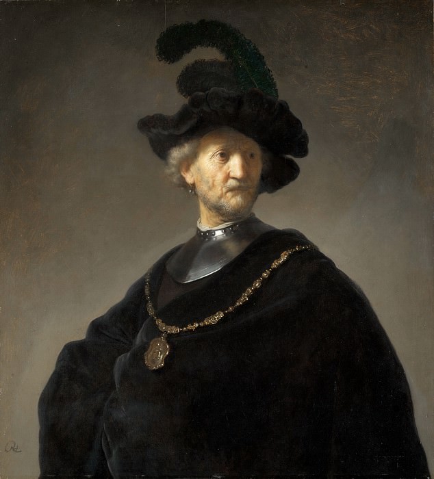 Портрет мужчины в горжете и черном берете, Рембрандт Харменс ван Рейн