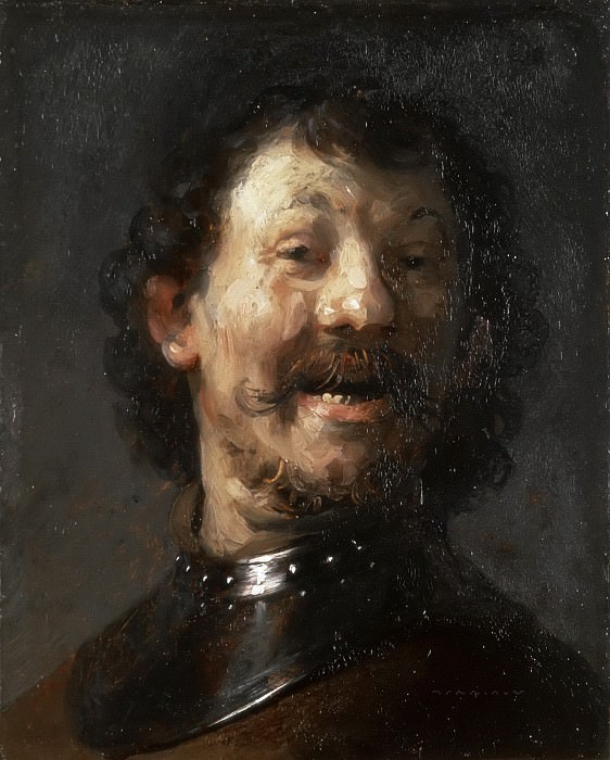 Смеющийся мужчина с горжетом, Рембрандт Харменс ван Рейн
