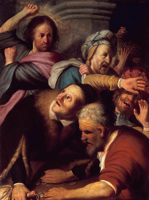 Christ Driving the Money Changers from the Temple, Rembrandt Harmenszoon Van Rijn