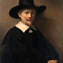 Portrait of a Man Holding Gloves , Rembrandt Harmenszoon Van Rijn