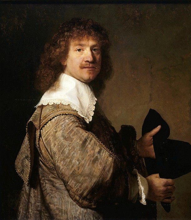 Portrait of a man holding a hat, Rembrandt Harmenszoon Van Rijn