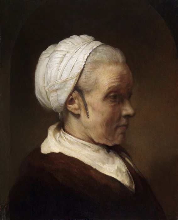 Elderly Woman in a White Cap, Rembrandt Harmenszoon Van Rijn