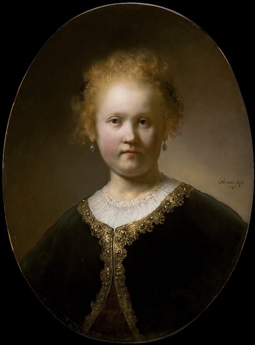 Девушка в расшитой золотом накидке, Рембрандт Харменс ван Рейн