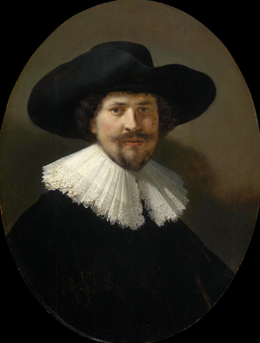 Portrait of a man wearing a black hat, Rembrandt Harmenszoon Van Rijn