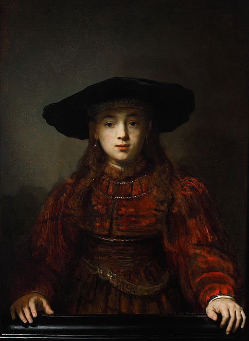 Девушка в картинной рамке , Рембрандт Харменс ван Рейн