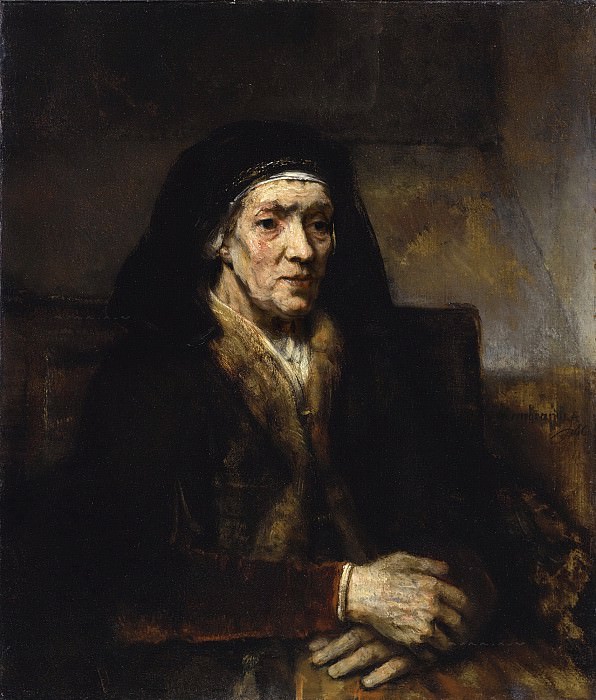 Сидящая женщина со скрещенными руками, Рембрандт Харменс ван Рейн