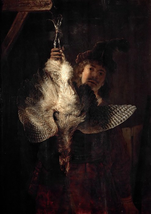 Dead Bittern Held High by Hunter, Rembrandt Harmenszoon Van Rijn