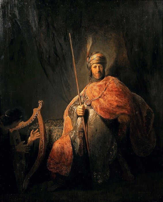 David Playing the Harp to Saul, Rembrandt Harmenszoon Van Rijn