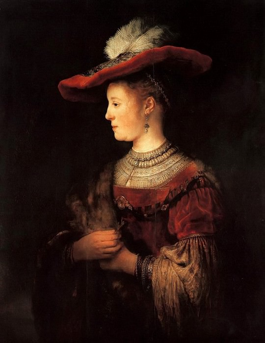Портрет Саскии в красной шляпе, Рембрандт Харменс ван Рейн