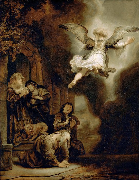 Archangel Raphael Leaving the Family of Tobit, Rembrandt Harmenszoon Van Rijn