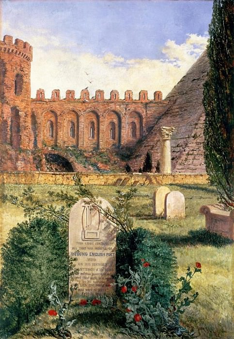 Keats Grave in the Old Protestant Cemetery in Rome, William Bell Scott