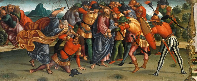 Deposition from the Cross, predella – The Capture of Christ, Luca Signorelli