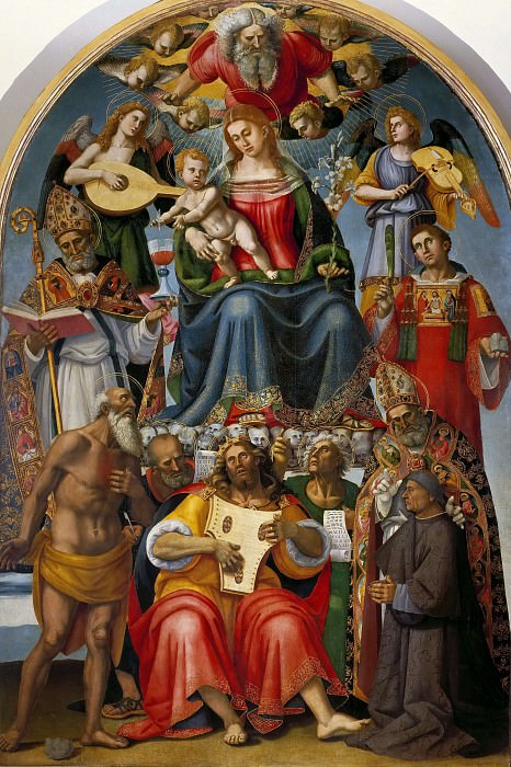 Virgin and Child with Saints and Niccolo Gamurrini, Luca Signorelli