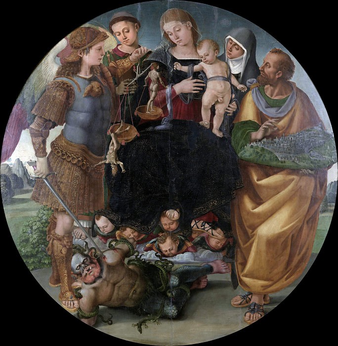 Madonna surrounded by patron saints of the city of Cortona, Luca Signorelli